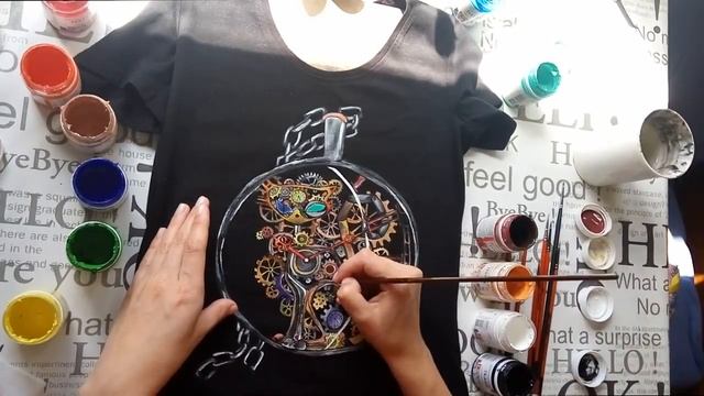 Рисунок по ткани акриловыми красками смотреть онлайн