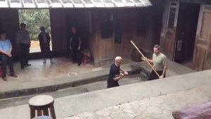 Кулак Белого Журавля. Виктор Панасюк, Анатолий Петкогло. Работа с шестом