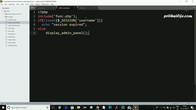 Session start and destroy in php - Hospital Management System #8