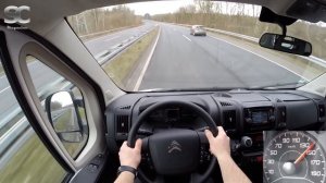 Citroën Jumper 2.2 HDi (2017) on German Autobahn - POV Top Speed Drive