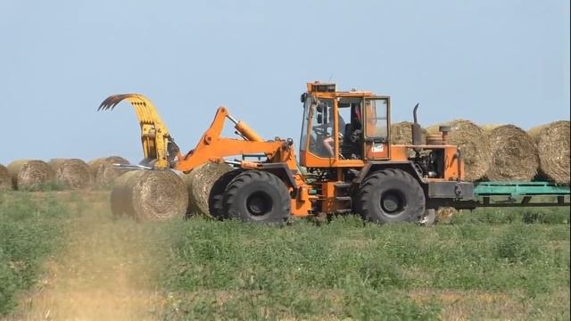 Заготовка силоса FS8060 / Погрузка тюков Амкодором.