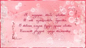 ?Я подарю тебе цветы. Романтика. Любовь. Мечта?