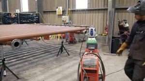 Welding x18 Spools At Once With 2 Welding Machines.mp4