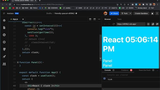 Custom React Hooks: Creating a simple useClock hook to display the time смотреть онлайн