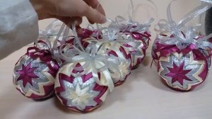 Новогодние шары в стиле артишок ручной работы