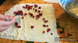 Рулет из лаваша с творогом и вишней. 144кк на 100г.