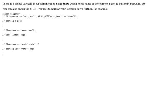 How can you check if you are in a particular page in the WP Admin section? For example how can I... смотреть онлайн