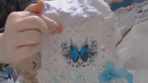 Shabby Blue & Lavender Butterfly Bags KS4U DT