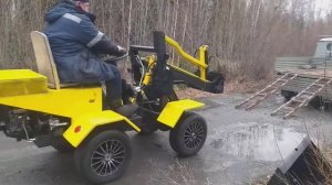 Погрузка минитрактора на уаз 3303