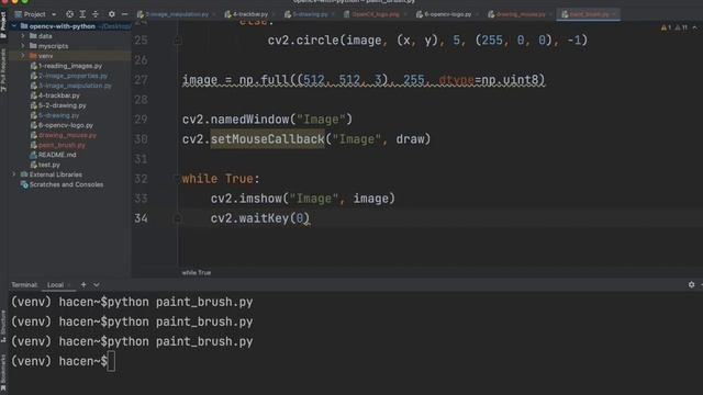 OpenCV with Python | Project #2-Create a Paint Brush App with Mouse Events