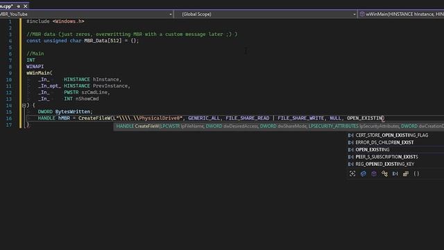 How to overwrite the Master Boot Record (MBR) in C++ in Microsoft Visual Studio? смотреть онлайн