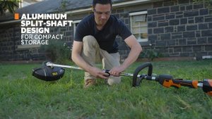 AEG 18V Brushless 33cm Line Trimmer (ALT18B) in action