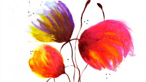 Как легко нарисовать цветы акварелью. Рисуем интерьерную картину. Рисуем цветы легко. Яркие цветы.