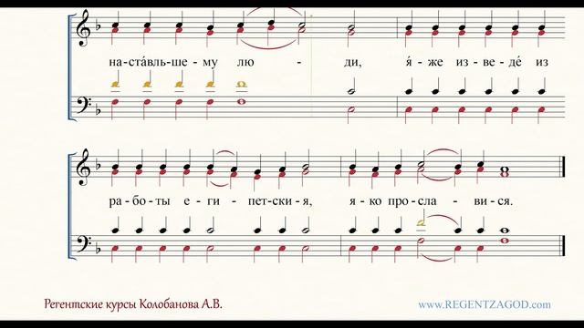 Глас 2, песнь 1, ирмос: "Грядите людие" смотреть онлайн