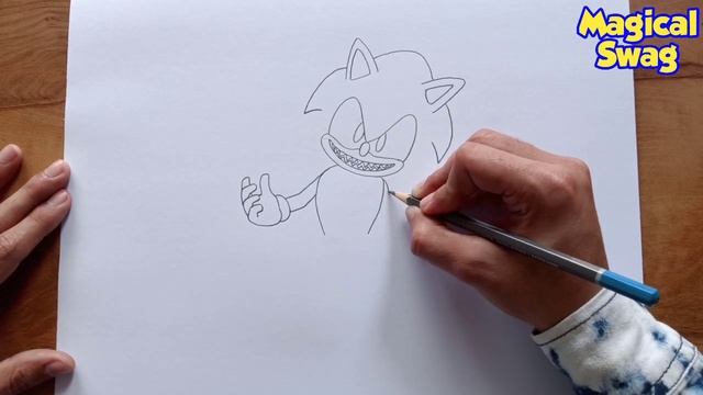 How to draw Sonic exe easy step by step смотреть онлайн