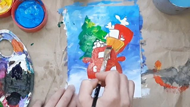 ТАКСИ |Новый год| Как нарисовать| Открытка |Рисование для новичков смотреть онлайн