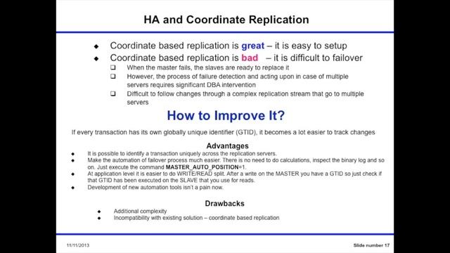 GTID Based Replication for MySQL High Availability смотреть онлайн