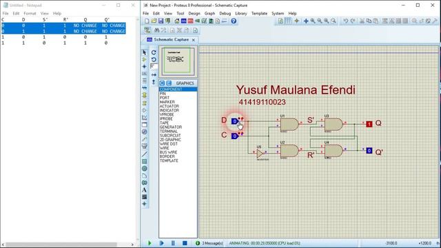 Simulasi Proteus D LATCH смотреть онлайн