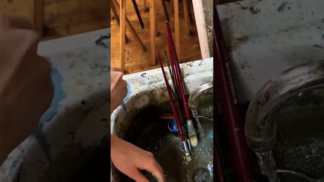 Как отмыть кисти от масляной краски смотреть онлайн