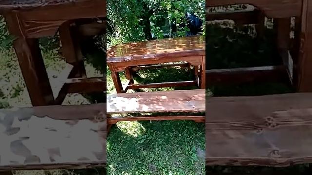 Стол из дерева, Лавки деревянные, деревянный стол, деревянное изделие, своими руками из дерева