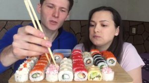 ПРОБУЕМ НОВЫЕ РОЛЛЫ?/ MUKBANG РОЛЛЫ СУШИ/новая доставка/ Rolls/ MARI.K