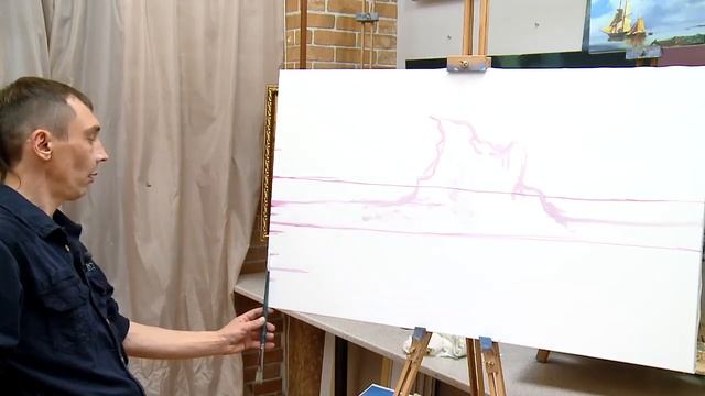 Прибой. Буйное море. Морская пена. Брызги. Как написать картину. Начало вебинара Дмитрия Розы