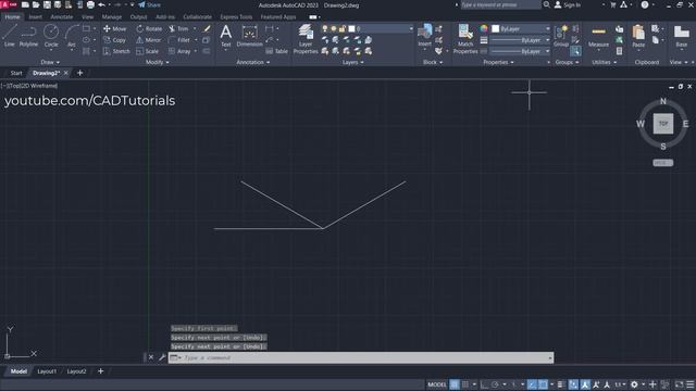 AutoCAD Draw Line at 30 Degrees смотреть онлайн