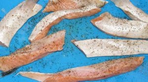 Брюшки сёмги жареные