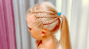 Прически для детей Красивый хвост с декором