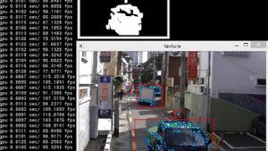 Opencv MOG2, FAST_GPU, Contour test1