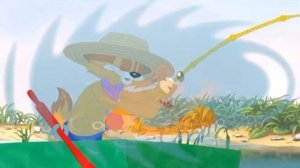 Кот Леопольд.  Песенка "Ласково плещется синяя  река".