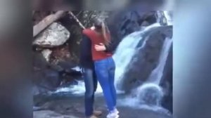 woow Romantic tragedy as ring falls down waterfall during proposal