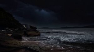 Lightning Ocean Thunderstorm | Stormy Weather Ocean Waves, Rolling Thunder & Rain Sounds for Sleep