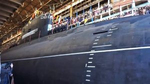 Спуск на воду подводной лодки "Комсомольск-на-Амуре". 2016 год. Амурский Судостроительный Завод.