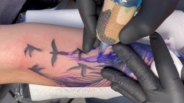 Watercolor COVER UP TATTOO смотреть онлайн