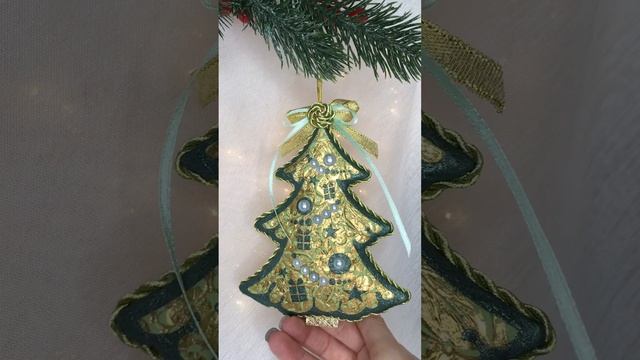 Арт. Ф73  Новогодняя игрушка «Ёлочка» зелёная