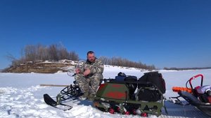 Тест и обзор на зимней рыбалке мотобуксировщика IKUDZO + лыжный модуль + кофр