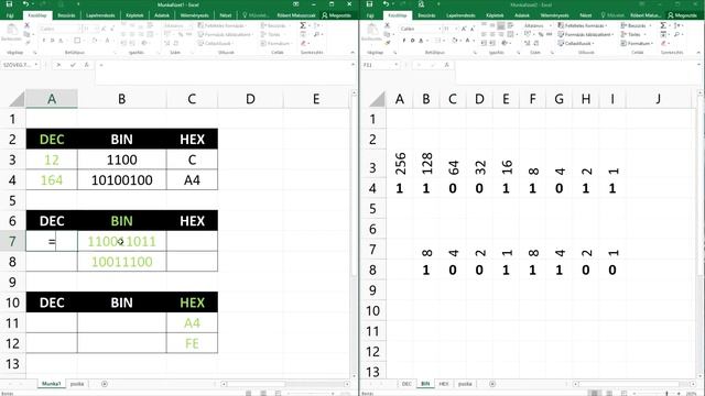 Átváltások [excel] - DEC, BIN, HEX смотреть онлайн