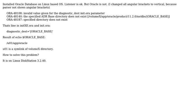 How to set ADR Base directory correctly on OracleDB on Linux?