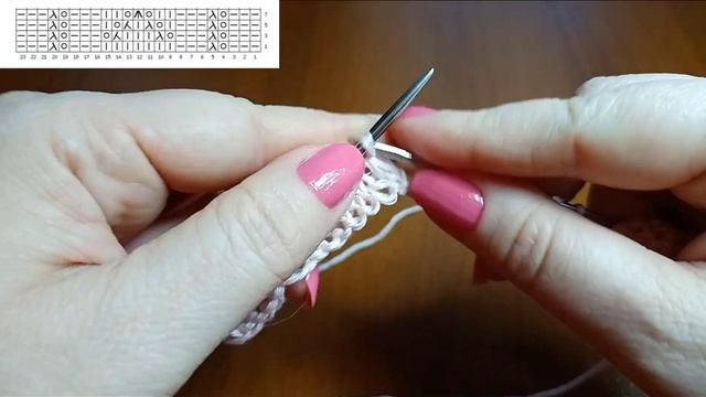 Красивейший ажурный узор спицами + схема. The most beautiful openwork pattern + scheme.