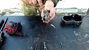разборка затвора ЗУ 23-2  автомата 2А14