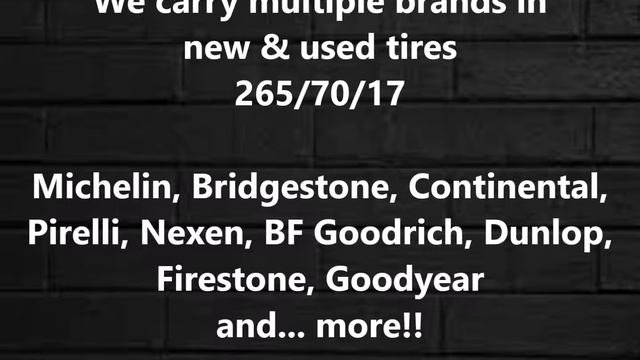 265/70/17 New and Used Tire Sale, Tire Giants LLC, Philadelphia PA & New Jersey смотреть онлайн