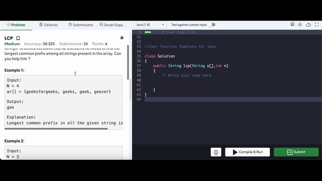 Problem of the Day : LCP (Longest Common Prefix) смотреть онлайн
