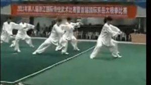 Тайчи священной горы Тайшань Мастер Сю с учениками