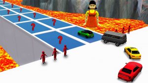 SQUID GAME - New Glass Bridge vs Cars BeamNG Drive BimTestCrash