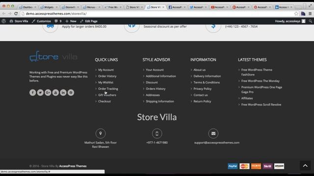StoreVilla Free WordPress Theme - How to Configure Footer and Sub Footer Area | WordPress Tutorial смотреть онлайн