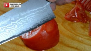 ЯПОНСКИЙ КОВАННЫЙ НОЖ ДЛЯ КУХНИ ручной работы от Японского мастера Shigeki Tanaka - Дамасская сталь