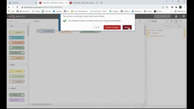 NodeRED shared tabs/subflows