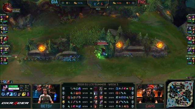 GIA vs. FNC - Неделя 3 Игра 28 | LCS EU Summer 2018 Split смотреть онлайн