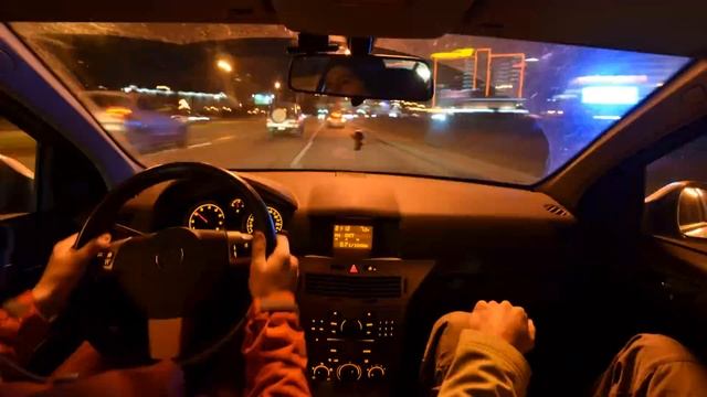 Timelapse вечернего Минска с машины